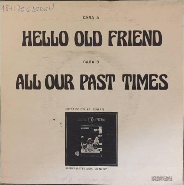 Eric Clapton : Hello Old Friend (7", Single)
