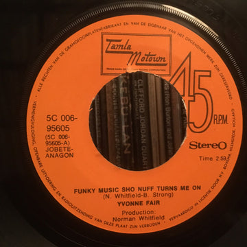 Yvonne Fair : Funky Music Sho Nuff Turns Me On (7", Single)