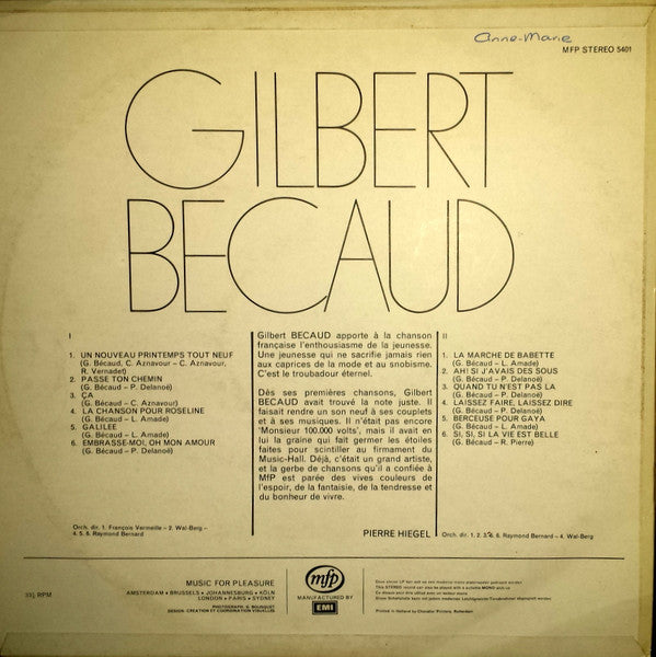Gilbert Bécaud : Gilbert Bécaud (LP, Comp)