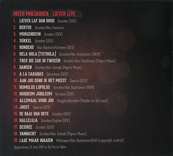 Pater Moeskroen : Liever Live (CD, Album)