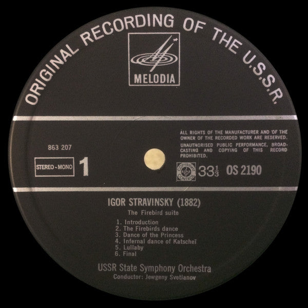 Igor Stravinsky : The Firebird / Symphony In 3 Movements (LP, Album)