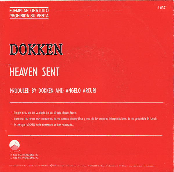 Dokken : Heaven Sent (7", Promo)
