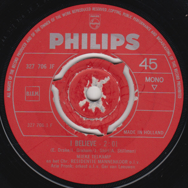 Mieke Telkamp : I Believe / You'll Never Walk Alone  (7", Single, Mono)