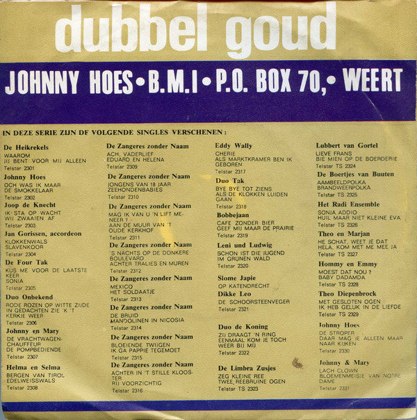 Jan Boezeroen : Ze Zeggen / Ze Kunnen De Pot Op (7", Single)