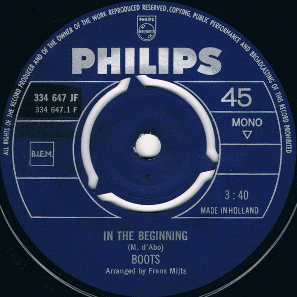 The Boots : In The Beginning (7", Single, Mono, Ora)