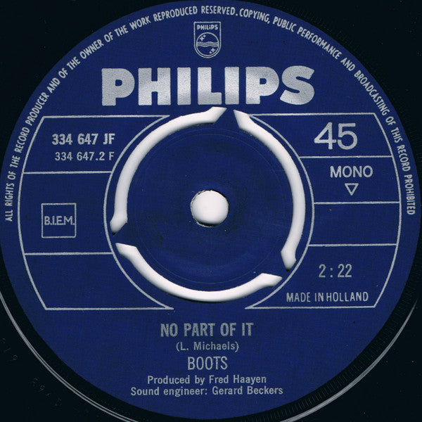 The Boots : In The Beginning (7", Single, Mono, Ora)