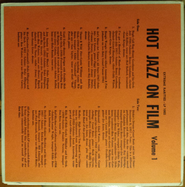 Various : Hot Jazz On Film - Volume 1 (LP, Comp)