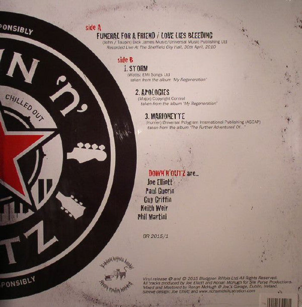 Joe Elliott's Down 'N' Outz : Down 'N' Outz EP (12", EP, Ltd)