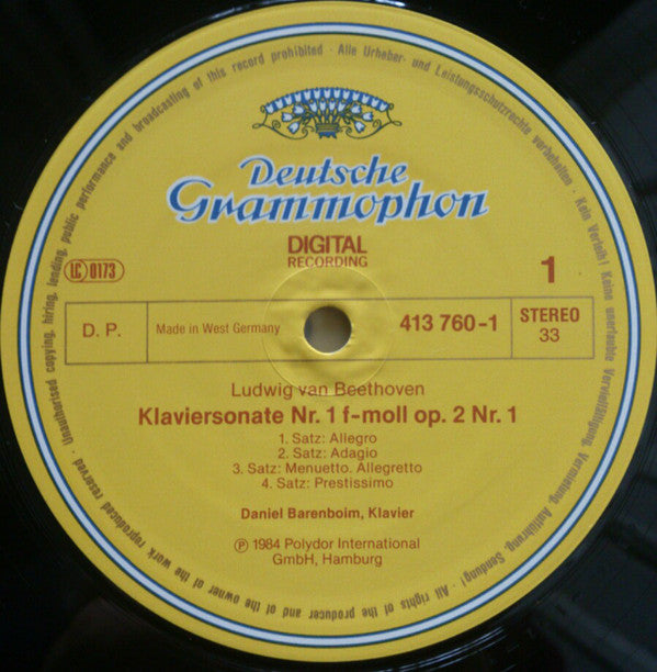 Beethoven*, Daniel Barenboim : Die Klaviersonaten, The Piano Sonatas Nos.1 - 15 (6xLP, Album, box)