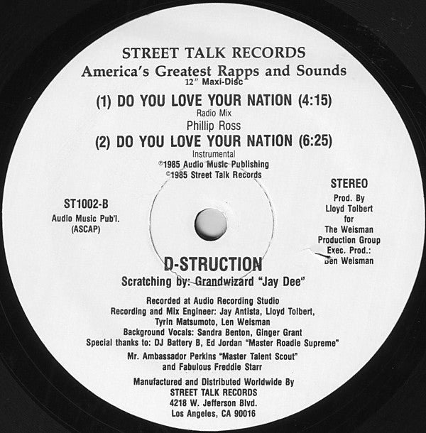 D-Struction : Do You Love Your Nation (12", Maxi)