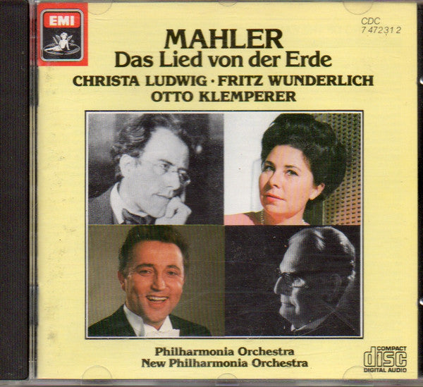 Gustav Mahler, Otto Klemperer, Christa Ludwig • Fritz Wunderlich, Philharmonia Orchestra, New Philharmonia Orchestra : Das Lied Von Der Erde (CD, Album, RM)