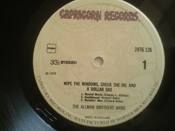 The Allman Brothers Band : Wipe The Windows, Check The Oil, Dollar Gas (2xLP, Album, RE)