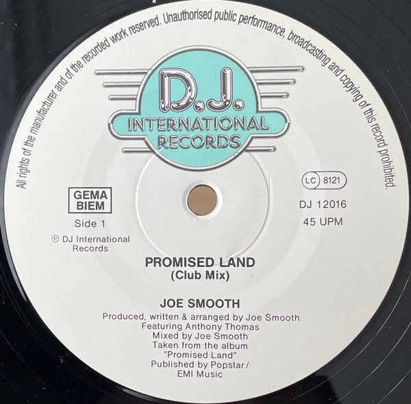 Joe Smooth : Promised Land (12", RS )