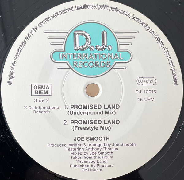 Joe Smooth : Promised Land (12", RS )