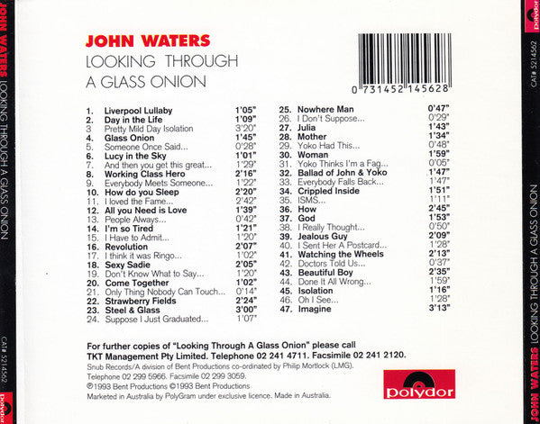 John Waters (4) : Looking Through A Glass Onion (John Lennon In Word And Music) (CD, Album)