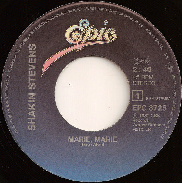 Shakin' Stevens : Marie, Marie (7", Single)