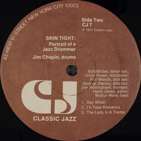 Jim Chapin : Profile Of A Jazz Drummer: Skin Tight (LP)