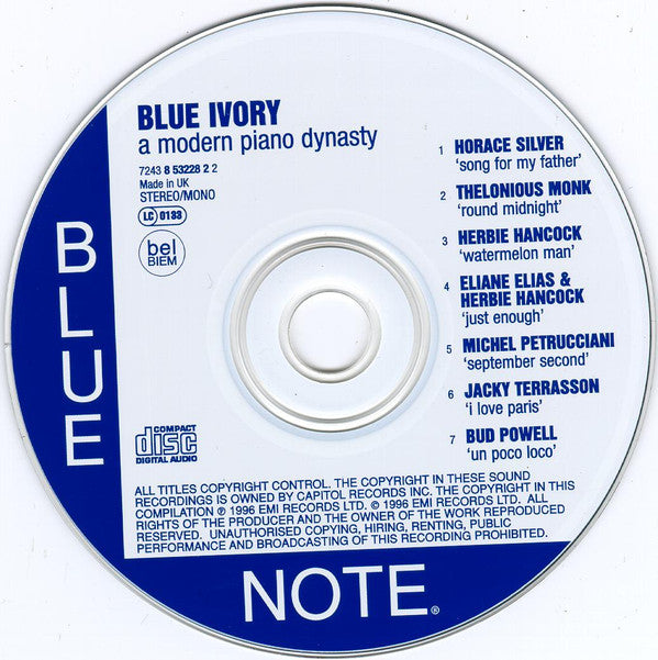 Various : Blue Notables Vol. 6 : Blue Ivory - A Modern Piano Dynasty (CD, Comp, Smplr)