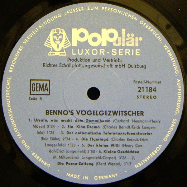 Benno Danitz : Benno's Vögelgezwitscher (LP, Album)