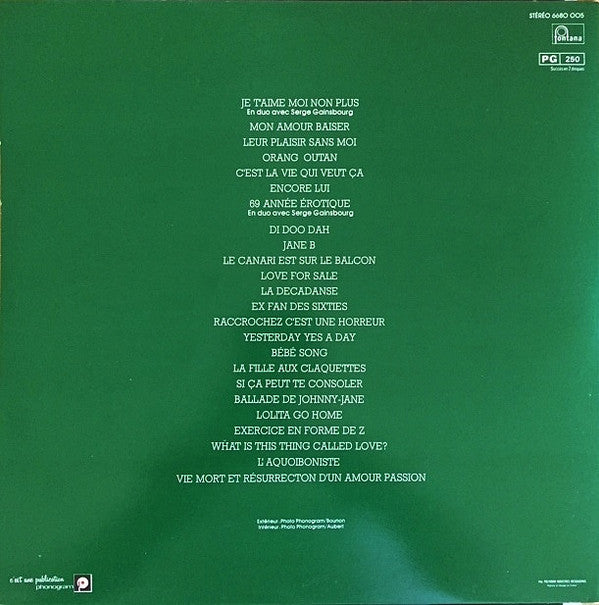 Jane Birkin : Je T'Aime Moi Non Plus (2xLP, Comp)