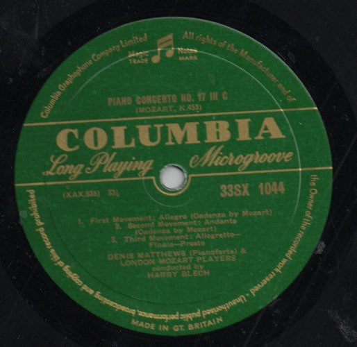 Denis Matthews : Mozart Piano Concerto In D Major, K. 453 And C Major, K. 503 (LP, Mono)