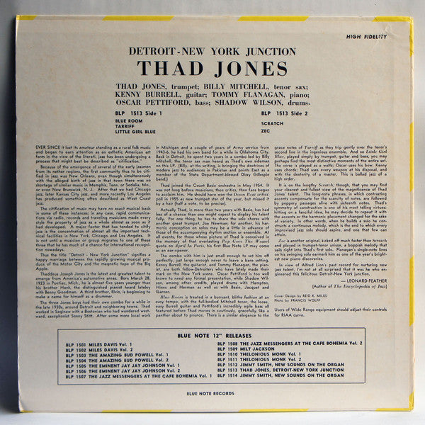 Thad Jones : Detroit-New York Junction (LP, Album, Mono, RE)