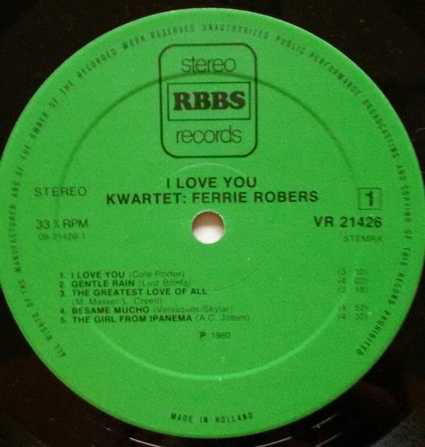 Kwartet Ferrie Robers : I Love You (LP, Album)