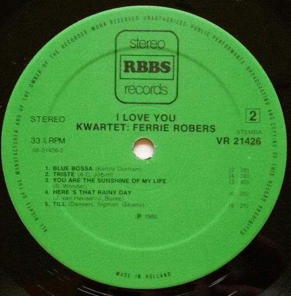 Kwartet Ferrie Robers : I Love You (LP, Album)