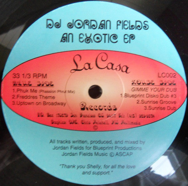 DJ Jordan Fields* : An Exotic  EP (12", EP)