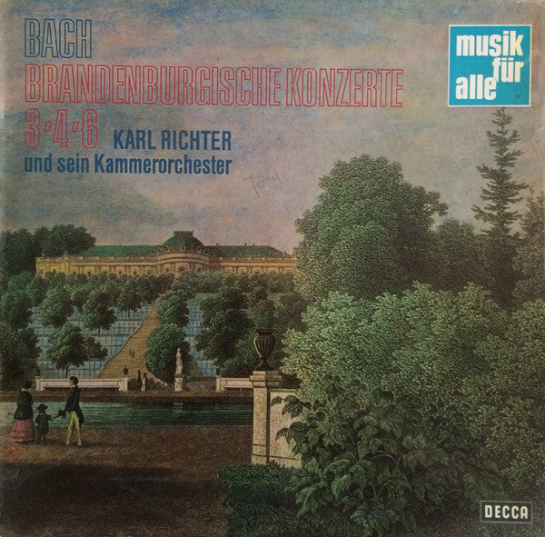 Johann Sebastian Bach, Karl Richter Und Sein Kammerorchester : Brandenburgische Konzerte 3⋅4⋅6 (LP, Comp)