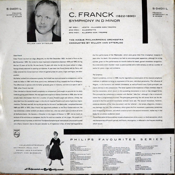 César Franck, Willem Van Otterloo, The Residency-Orchestra (The Hague)* : Symphony In D Minor (LP, Mono)