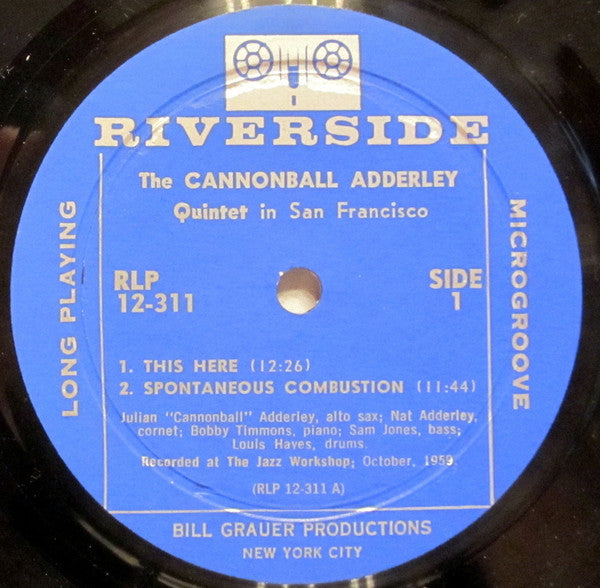 The Cannonball Adderley Quintet Featuring Nat Adderley : The Cannonball Adderley Quintet In San Francisco (LP, Album, Mono)