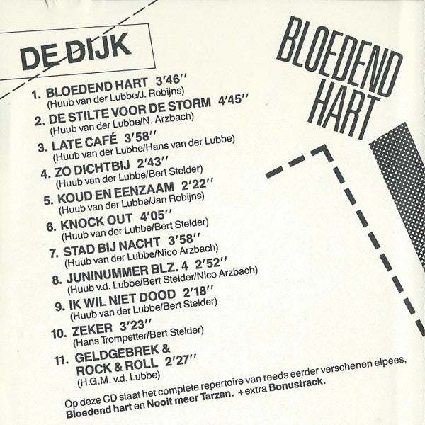 De Dijk : Bloedend Hart / Nooit Meer Tarzan (CD, Comp)