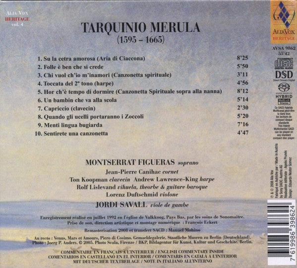 Tarquinio Merula - Montserrat Figueras, Jordi Savall : Su La Cetra Amorosa - Arie E Capricci (SACD, Hybrid, Multichannel, RE, RM)