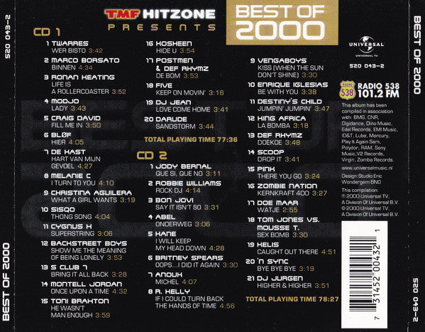 Various : TMF Hitzone Presents Best Of 2000 (2xCD, Comp)