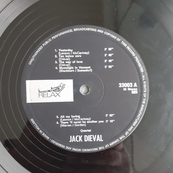 Jack Dieval Et Son Quartett : Relaxez-Vous Avec Jack Dieval Et Son Quartette (LP, Album)