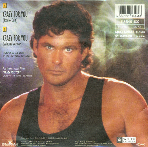 David Hasselhoff : Crazy For You (7", Single)