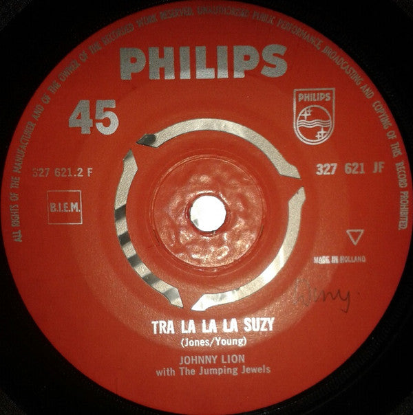 Johnny Lion With The Jumping Jewels : Loddy-Lo / Tra-La-La-La Suzi  (7", Single)