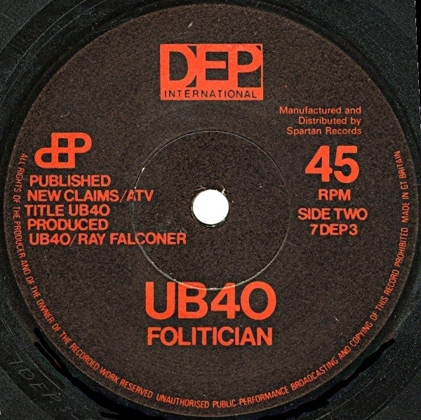 UB40 : I Won't Close My Eyes (7", Single)