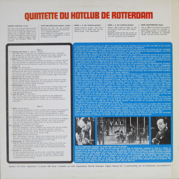 Quintette Du Hotclub De Rotterdam : Hot Club (LP, Album)