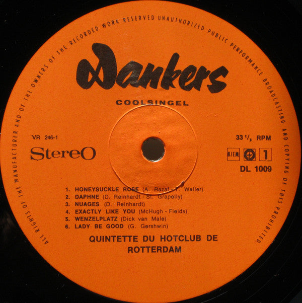 Quintette Du Hotclub De Rotterdam : Hot Club (LP, Album)
