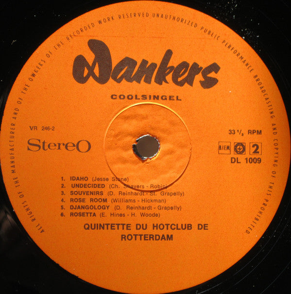 Quintette Du Hotclub De Rotterdam : Hot Club (LP, Album)