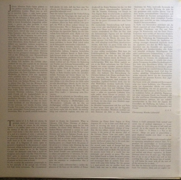 Johann Sebastian Bach : Jagd-Kantate • Hunting Cantata • Cantate De Chassee  Bwv 208 (LP)