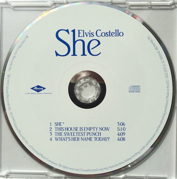 Elvis Costello : She (CD, Single)