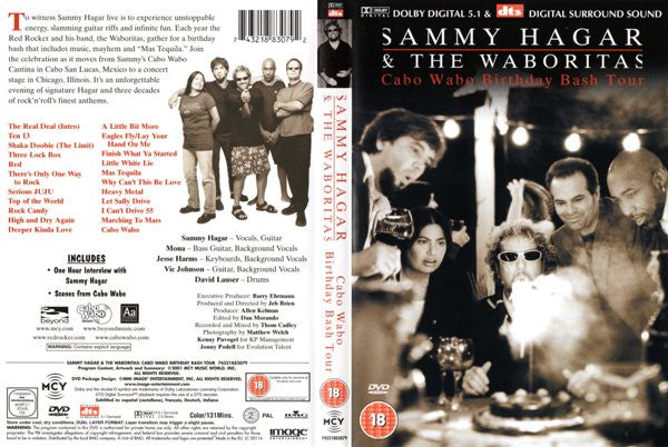 Sammy Hagar And The Waboritas : Cabo Wabo Birthday Bash Tour (2xDVD-V, PAL)
