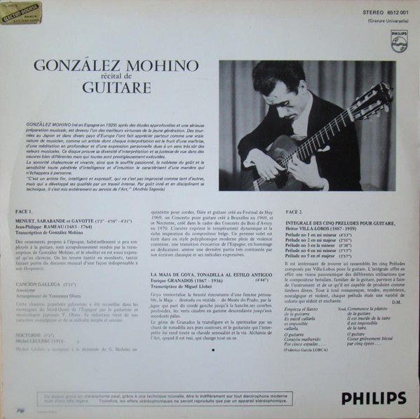 Gonzalez Mohino : Récital De Guitare (LP, Album)