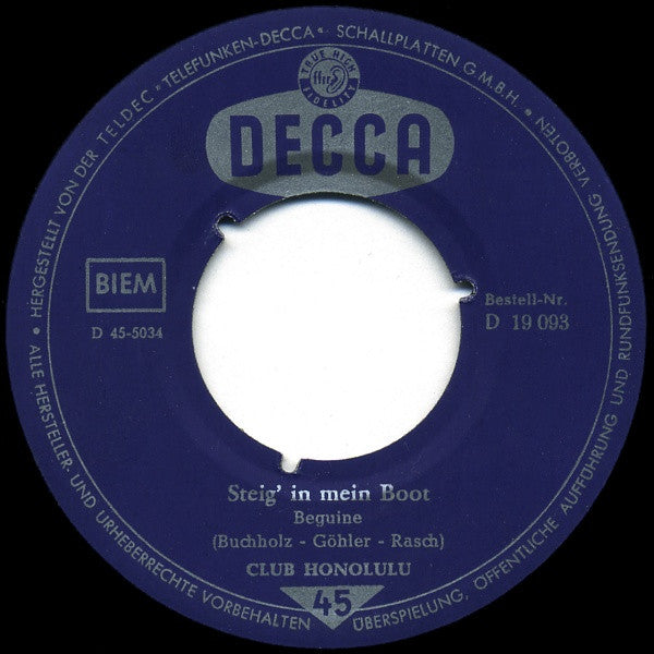 Club Honolulu : Itsy Bitsy Teenie Weenie Honolulu Strand Bikini (7", Single)