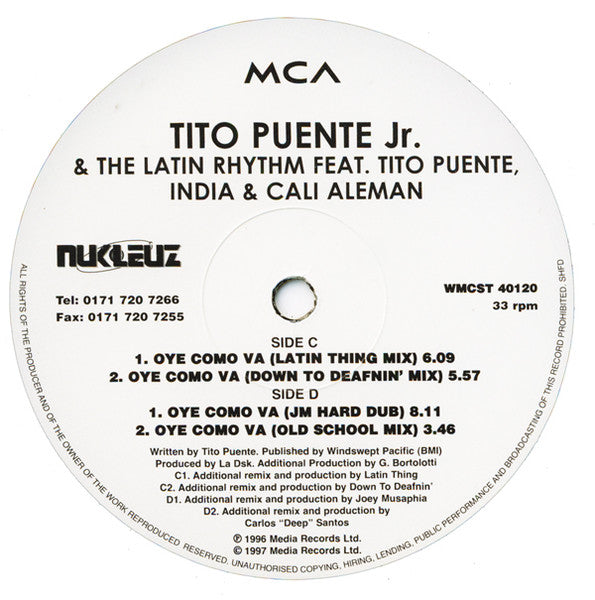 Tito Puente Jr. & The Latin Rhythm Feat. Tito Puente, India & Cali Aleman : Oye Como Va (2x12")