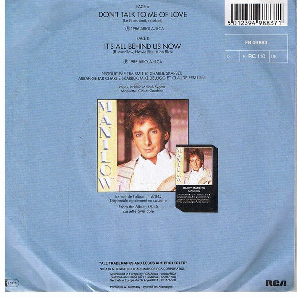 Mireille Mathieu Et Barry Manilow : Don't Talk To Me Of Love (7", Single)