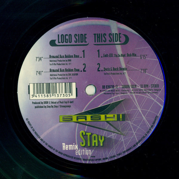 Sash! Featuring La Trec : Stay (Remix Edition) (12")